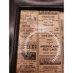 Vintage 1950s Oklahoma Newspaper Collage Display – Drive-In & Cinema Memorabilia